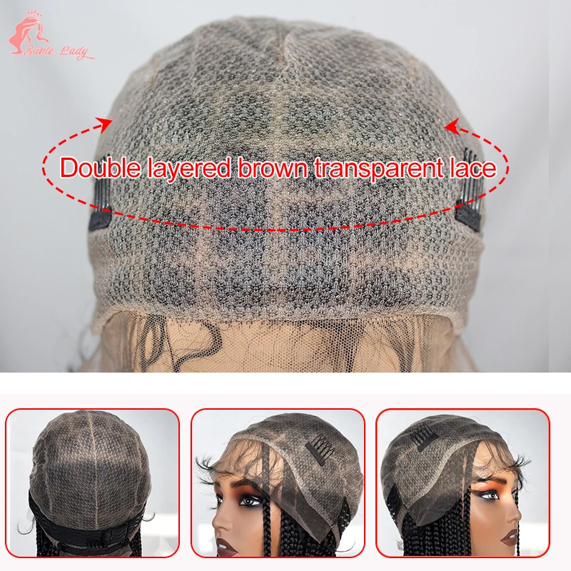 10'' Synthetic Full Lace Braided Wigs Cornrows Twist Wig Short Bob Knotless Box Braids For Black Afro Women Passion Twist Braids