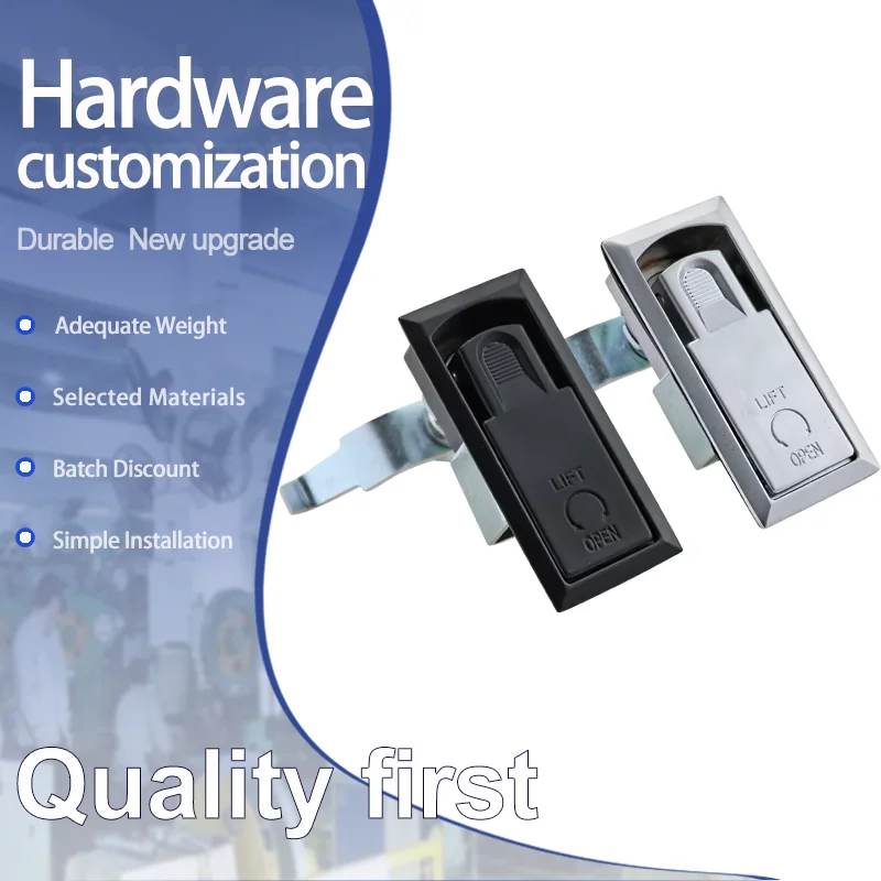 

Zinc Alloy Rotary Flat Lock For Industrial Equipment Cabinets Intelligent Rail Machinery Engineering Distribution Boxes