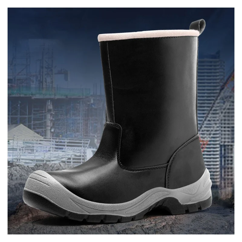 

men fashion steel toe caps safety boots original leather working shoes outdoors worker tooling security high botas safe footwear