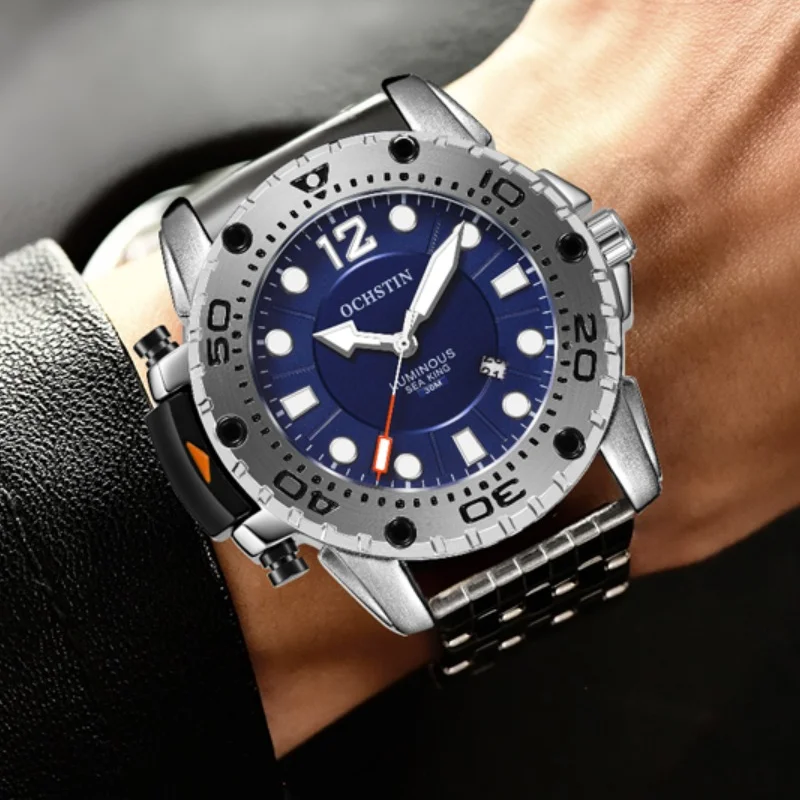 Navigator Series Fashion Large Dial Luminous Personality Sports Cool Calendar orologio da polso impermeabile da uomo nuovo