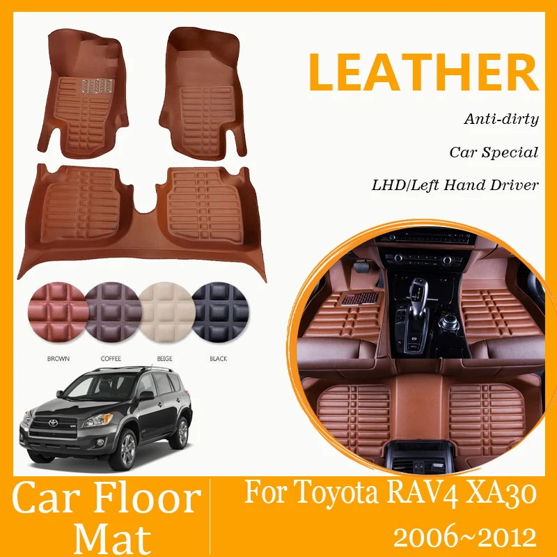 

3PCS Car Floor Mats Fit For Toyota RAV4 XA30 2006~2012 Anti-dirty Rug Left Hand Driver Pad Foot Carpet Full Set Auto Accessories