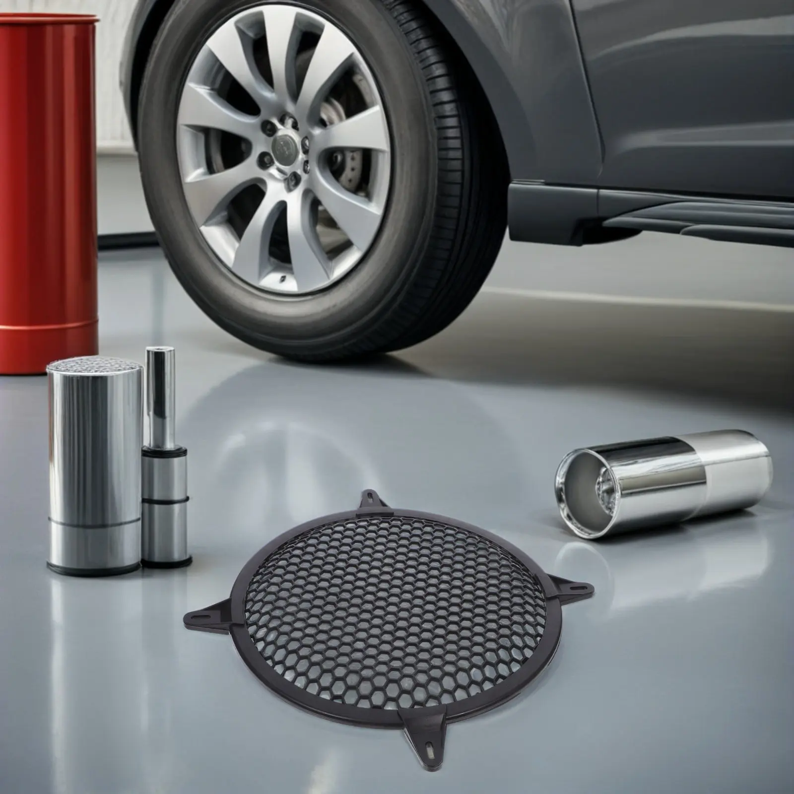 2Pcs Car Speaker Mesh Grill Cover Universal Round Four Point Subwoofer Grill Protective Dust Cover Black Audio Speaker Grille