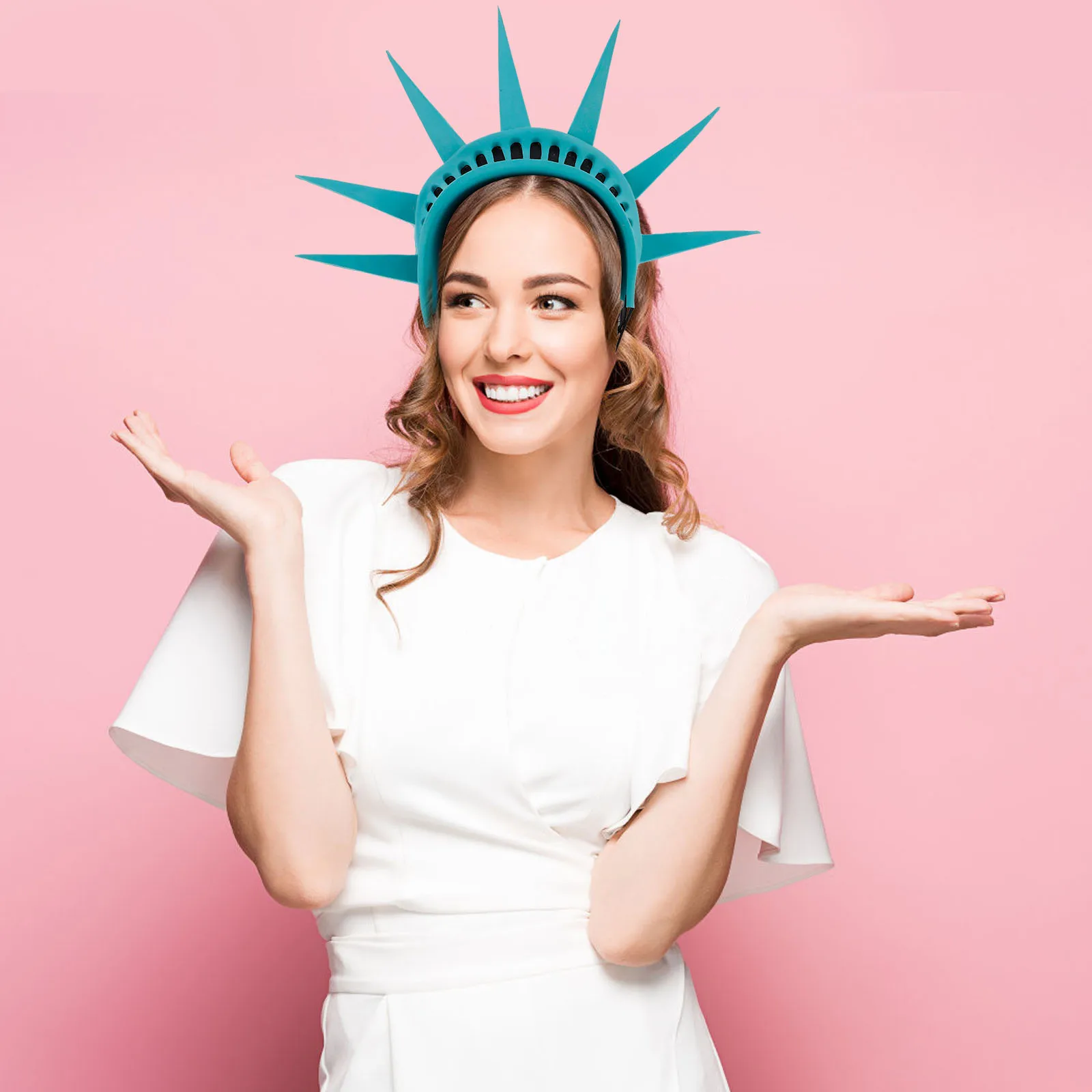 

Statue of Liberty Headband Crown Goth Hair Accessories Costume Party Masquerade Adult Kids Role Play Travel Vinyl