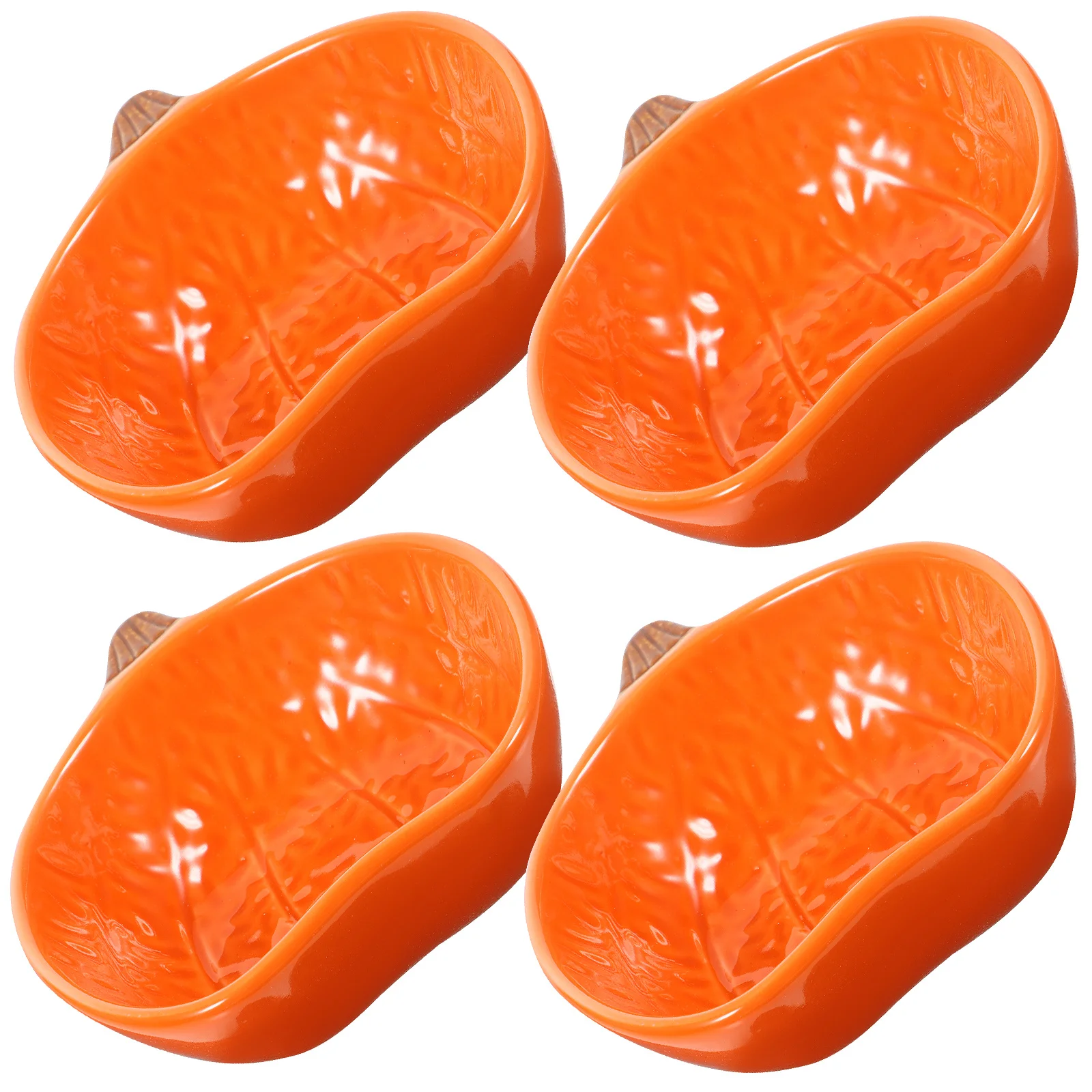 

4Pcs Ceramic Cute Pumpkin Sauce Bowls Small Dipping Sauce Dish Appetizer Serving Bowls Seasoning Plates Oven Freezer Safe