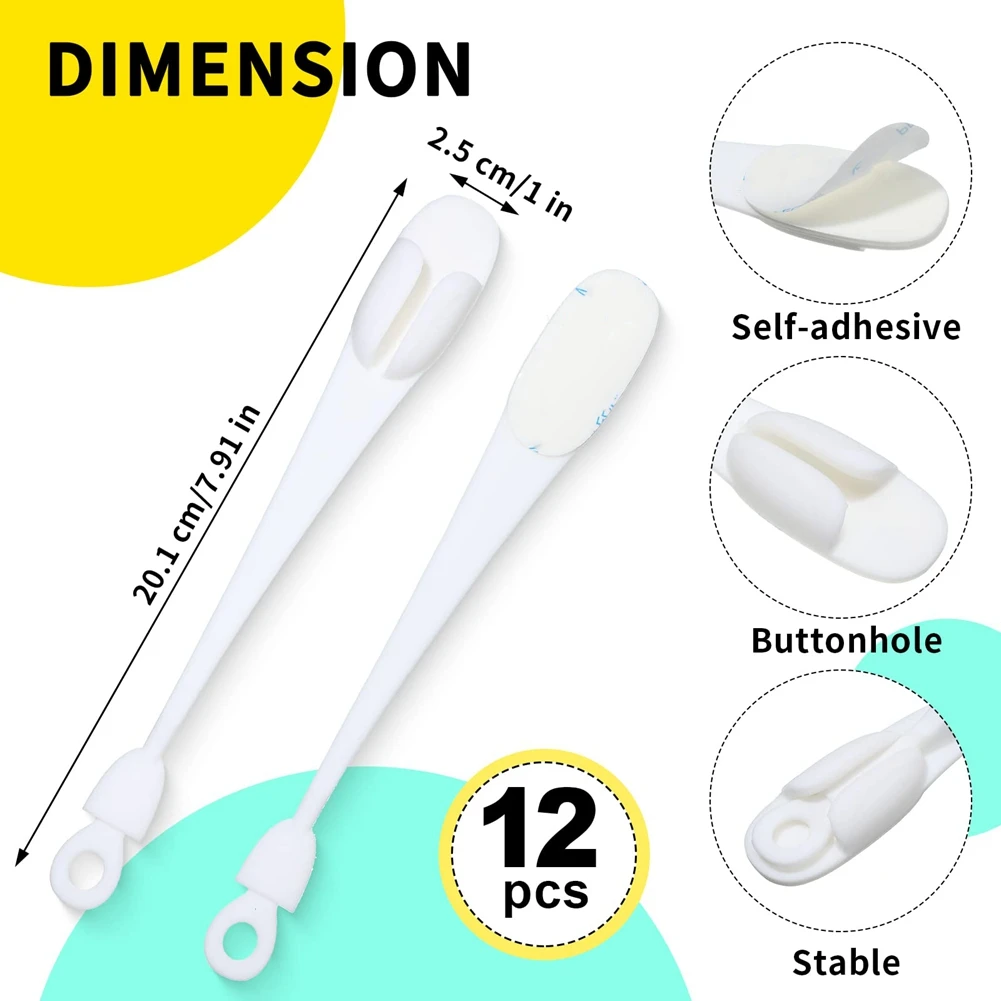12Pcs Cord Bundlers Cord Organizer per elettrodomestici, cavo autoadesivo per elettrodomestici da cucina supporto per cavo in Silicone bianco