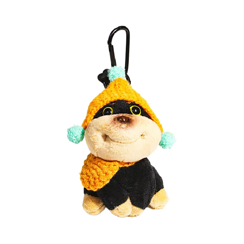 Lindo abeja cachorro llavero de juguete de peluche perro de dibujos animados muñeco de peluche suave colgante llavero de coche mochila bolsa decoración regalo para niños