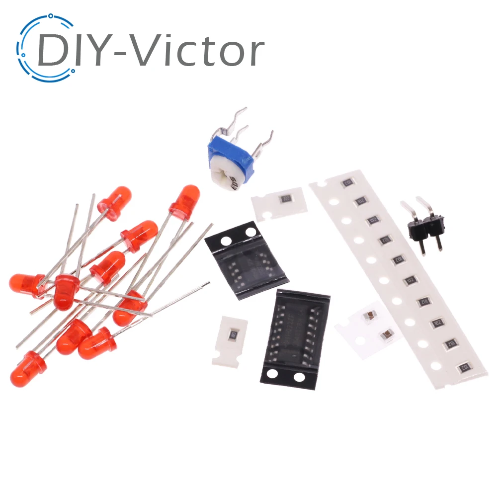 NE555 CD4017 działanie LED światło przepływowe elektroniczny pakiet produkcyjny moduł płyty sterującej kondensator oscylator zegar Siganal zestaw do samodzielnego montażu — zdjęcie 5