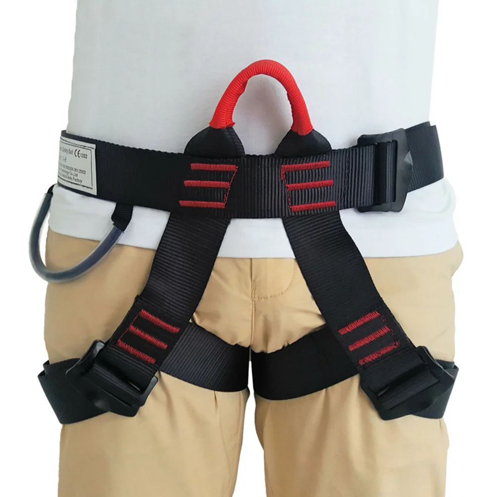 Climbing Safety Belt Adjustable Mountaineering Harness For Outdoor Sports High Load Bearing Polyester Climbing