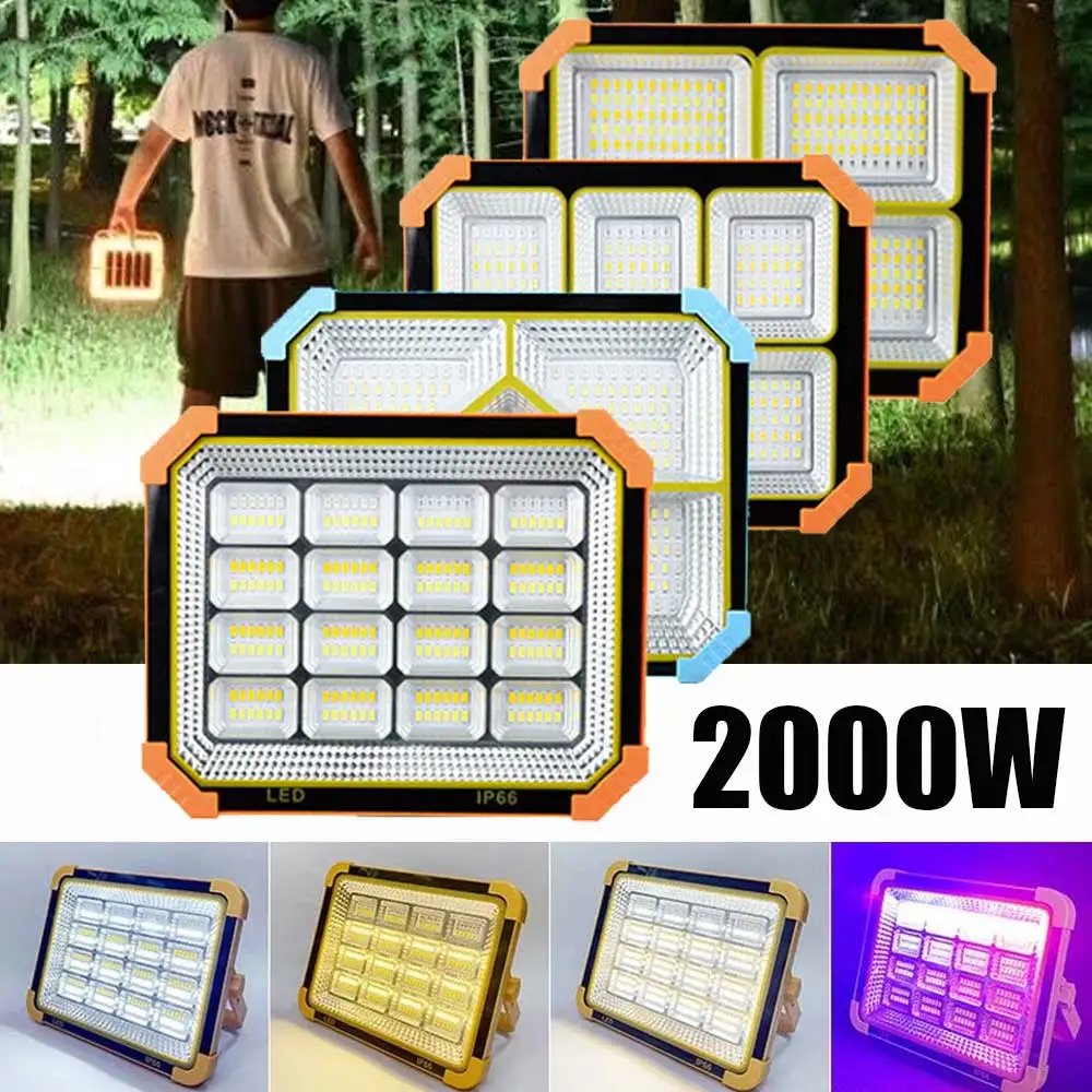 20000mAh Solar Rechargeable Camping Lantern High Watt Power Bank LED Tent Light Powerful Magnet Flashlight Repair Emergency Lamp