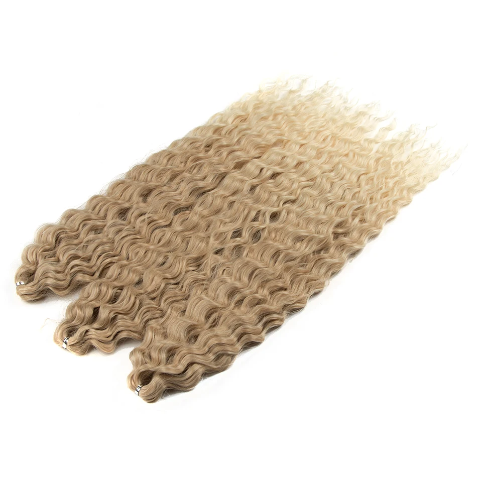 Ariel Hair Synthetisch Twist Gehaakt Krullend Haar 24 Inch Watergolf Vlechthaar Ombre Blond Bruin Diepe Golf Vlechthaarverlenging