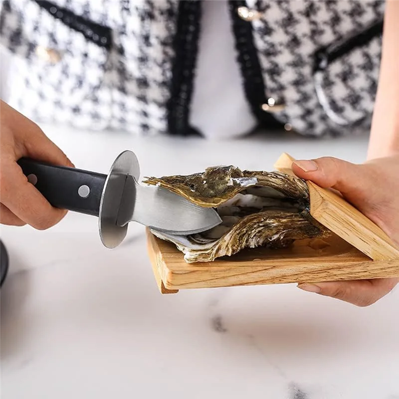 Oyster Shucker Handguard Seafood Oyster Shucker Tool Wooden Oyster Shucking Clip-AT64