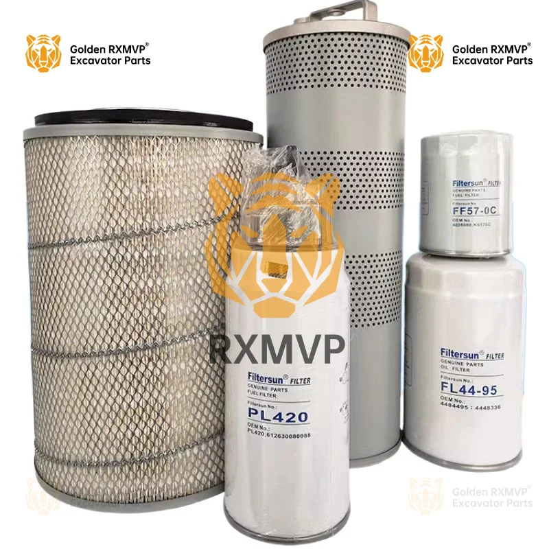 For Sany SY195/195C Diesel Filter Element Oil Filter Air Filter Element Hydraulic Oil Filter Pilot Filter Maintenance