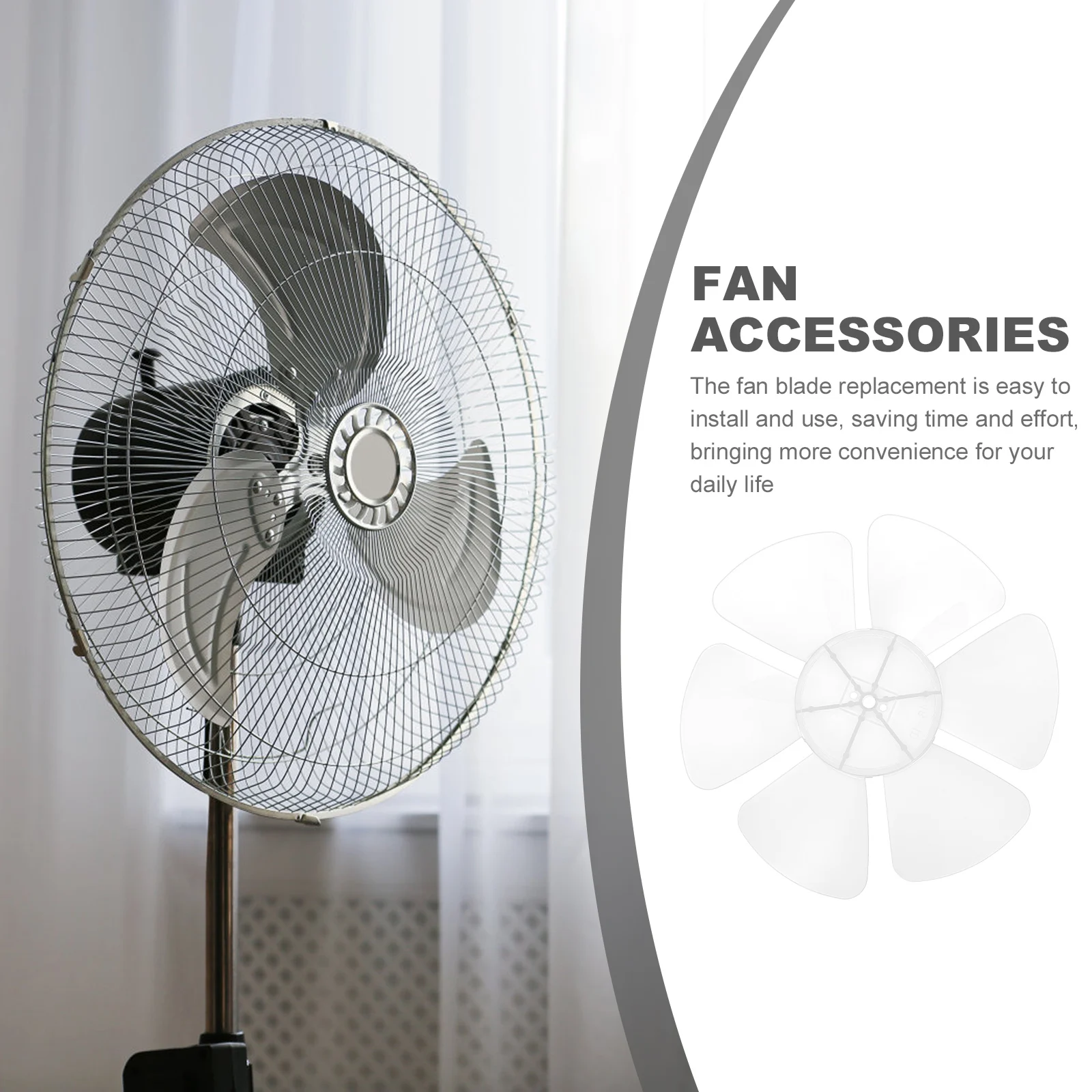 

1pc Universal Plastic Fan Blades For Standing Pedestal Floor Table Fans Replacement Quiet Electric Accessories