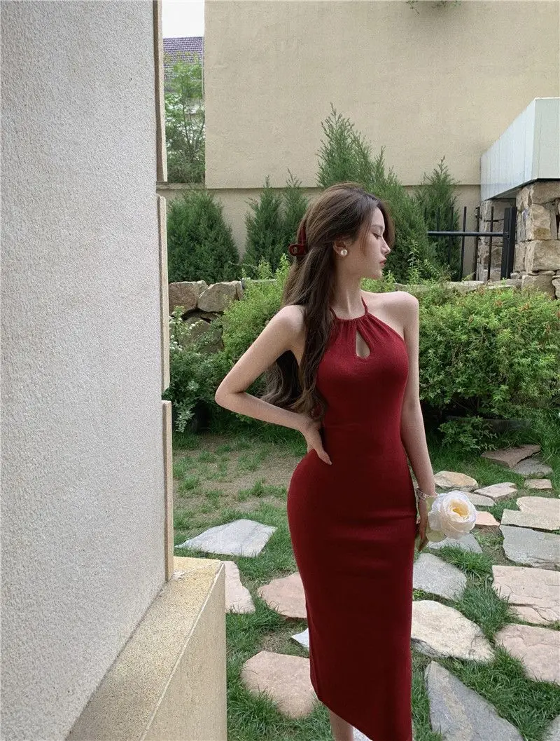 Dresses Sleeveless Womens Dress Elegant Woman Party Summer Satin V-Neck Spaghetti Strap A-Line Adjustable Slim-Fit Urban Commute