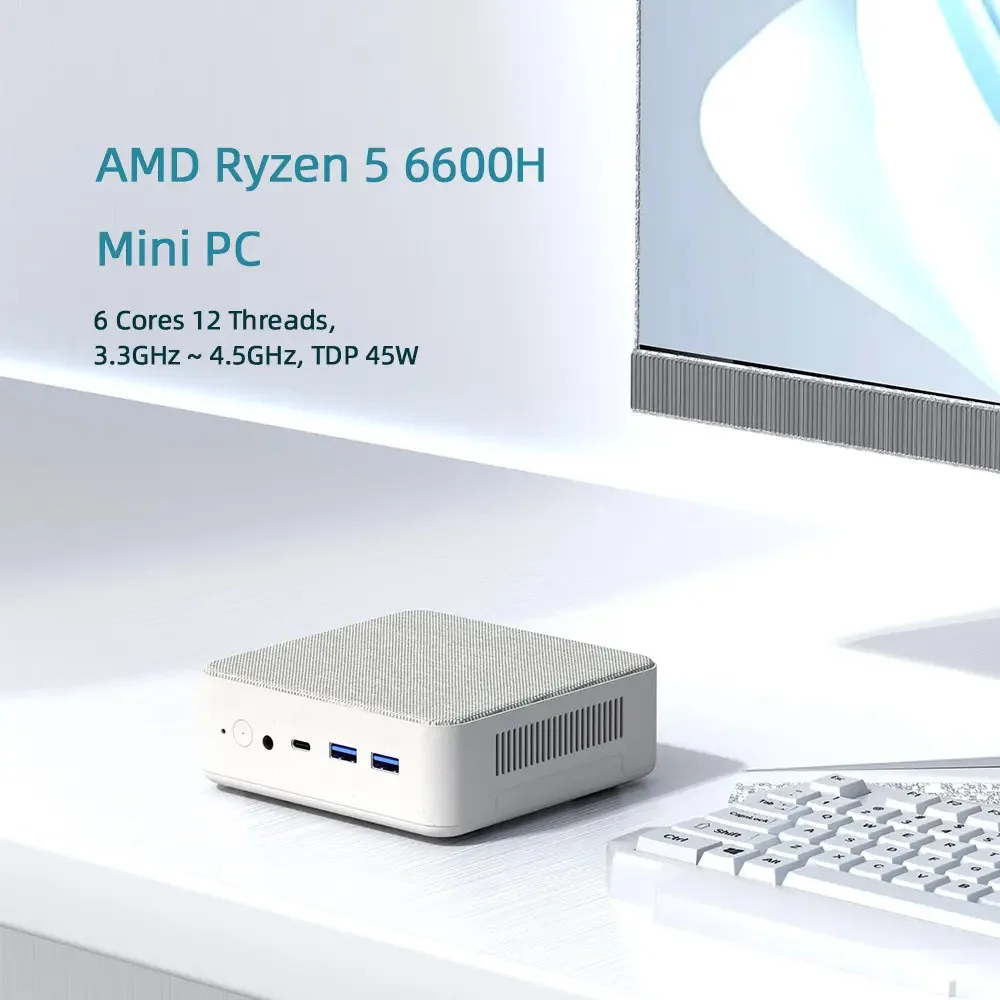 ZXIPC-Mini PC AMD Ryzen 5 6600H, Windows 11, DDR5, 4800Mhz, 16 Go, 500 Go, SSD Nvme, WiFi 6 BT, Triple Affichage, Ordinateur de Jeu