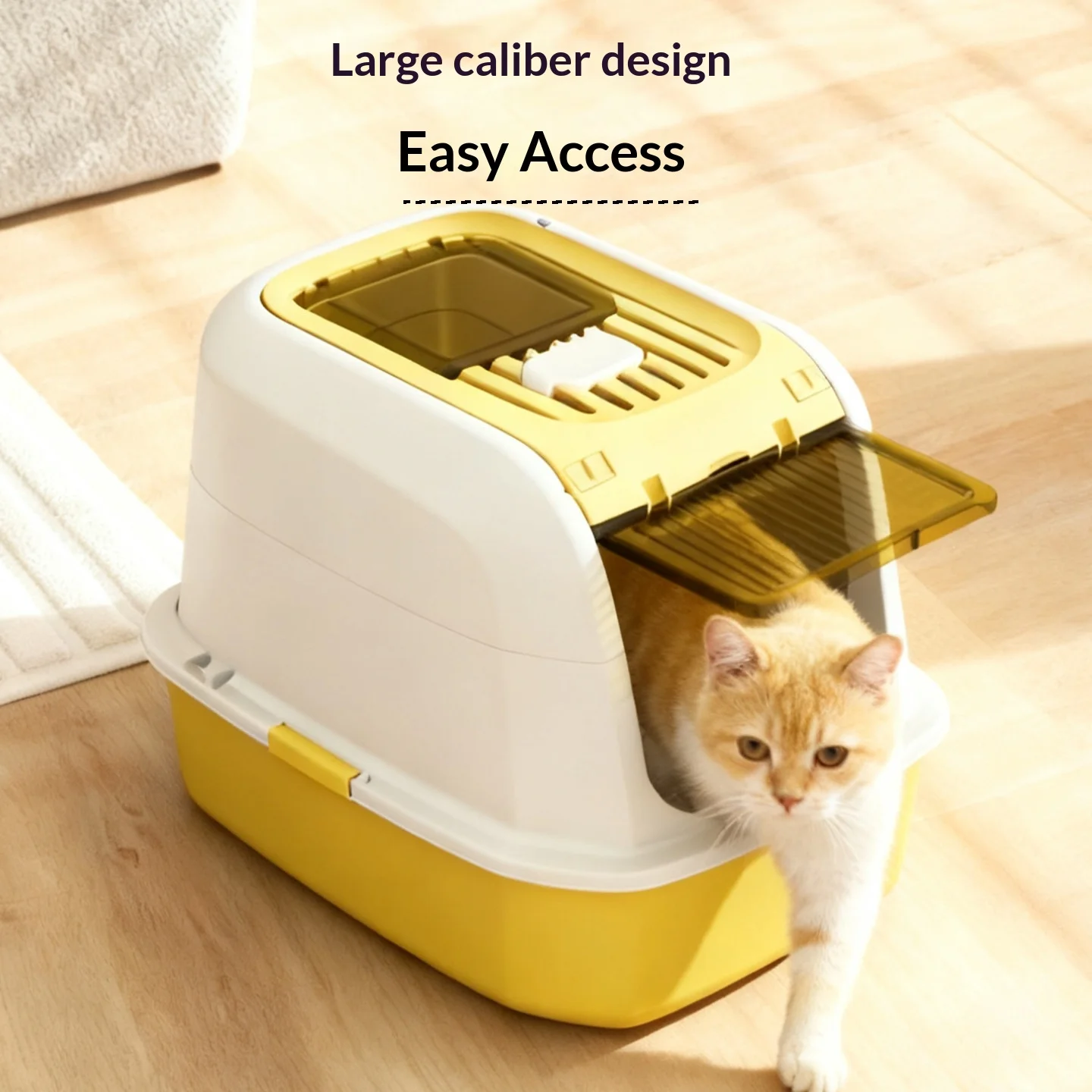 Arenero inteligente cerrado para gatos con anti-salpicaduras y olores - imagen 3
