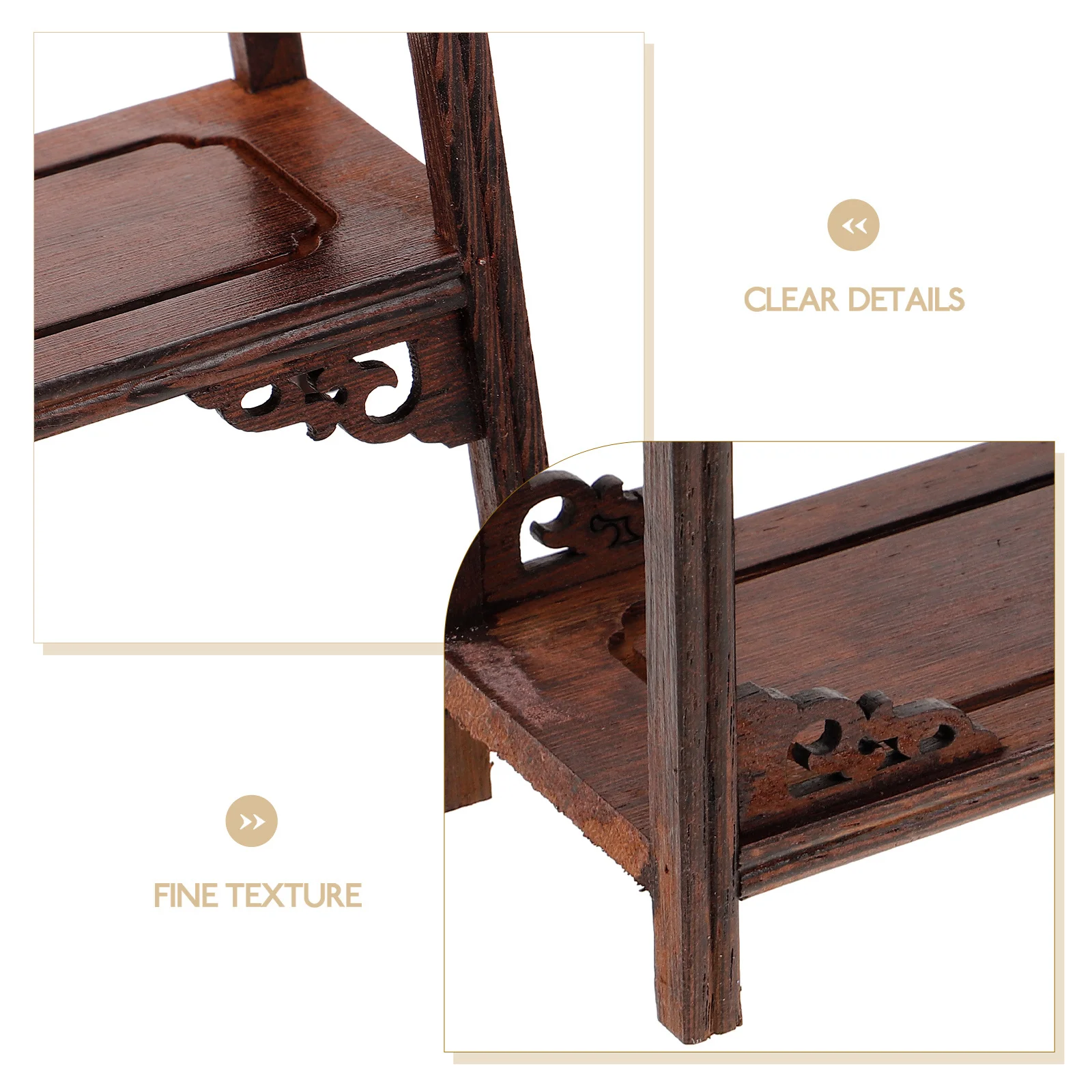 

Wood Display Shelf Vintage Multi-Layer Wooden Stand Small Crafts Showcase Holder Curio Stand Home Decor