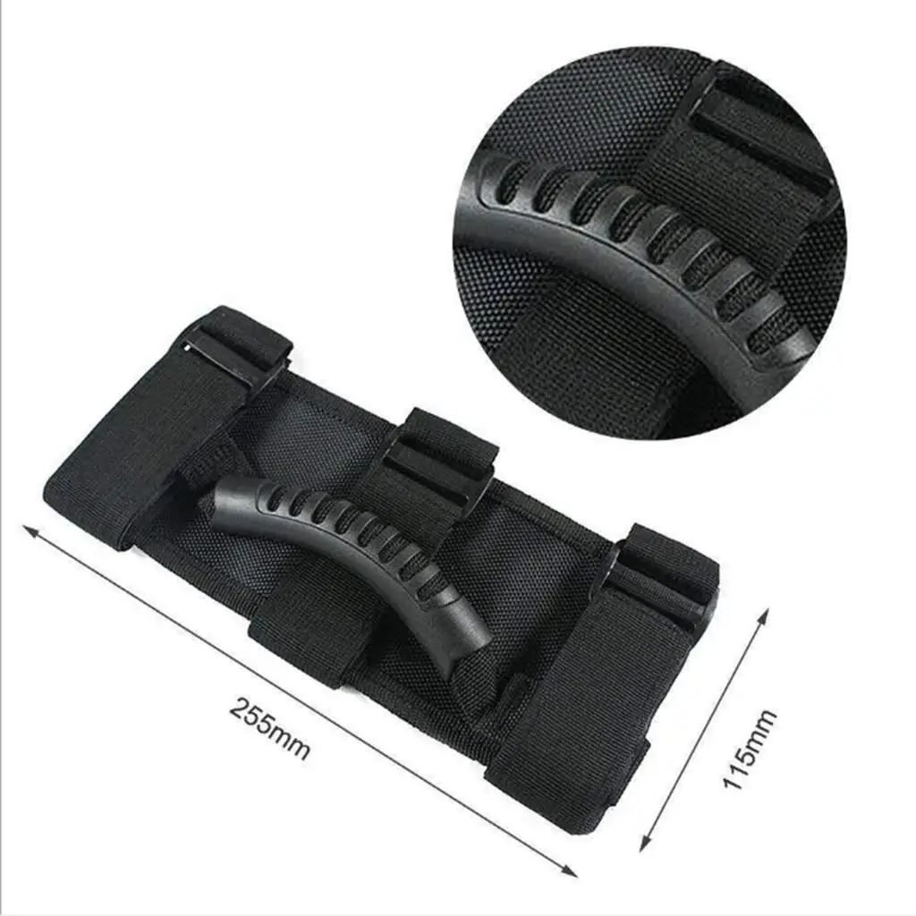 

Black Grab Handle Oxford Cloth Tough Molded Hand Holder for Jeep Wrangler TJ YJ Unlimited Roll Bar Side