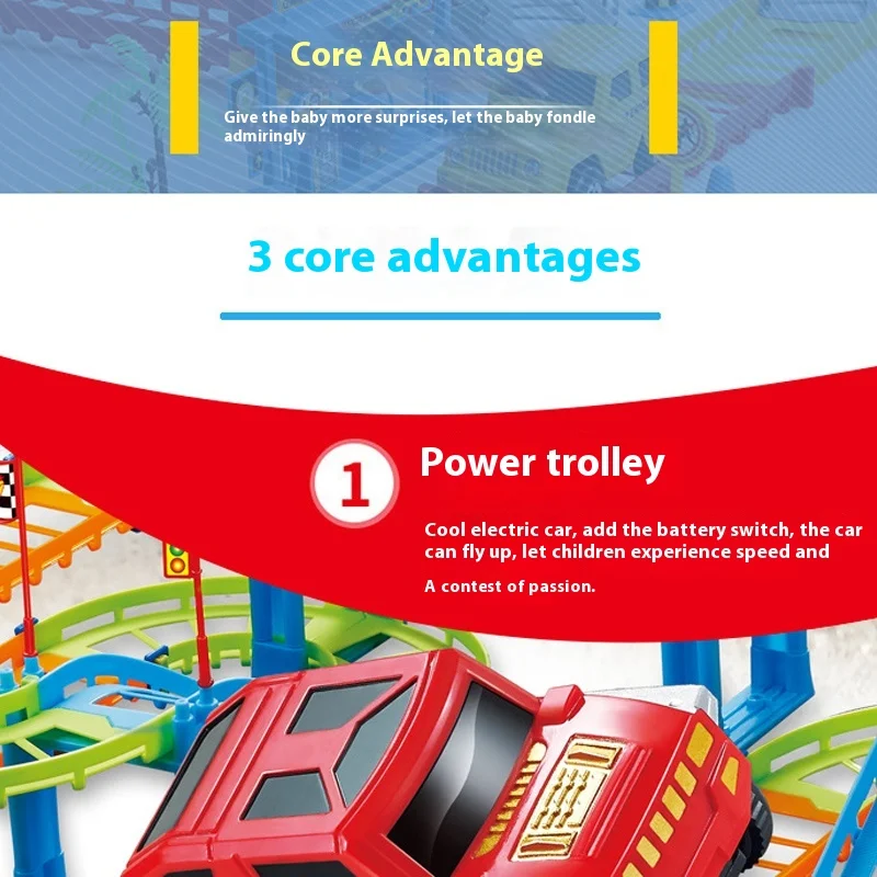 Electric double-layer track car puzzle children\'s versatile racing car assembly track car DIY toys kindergarten toy gifts