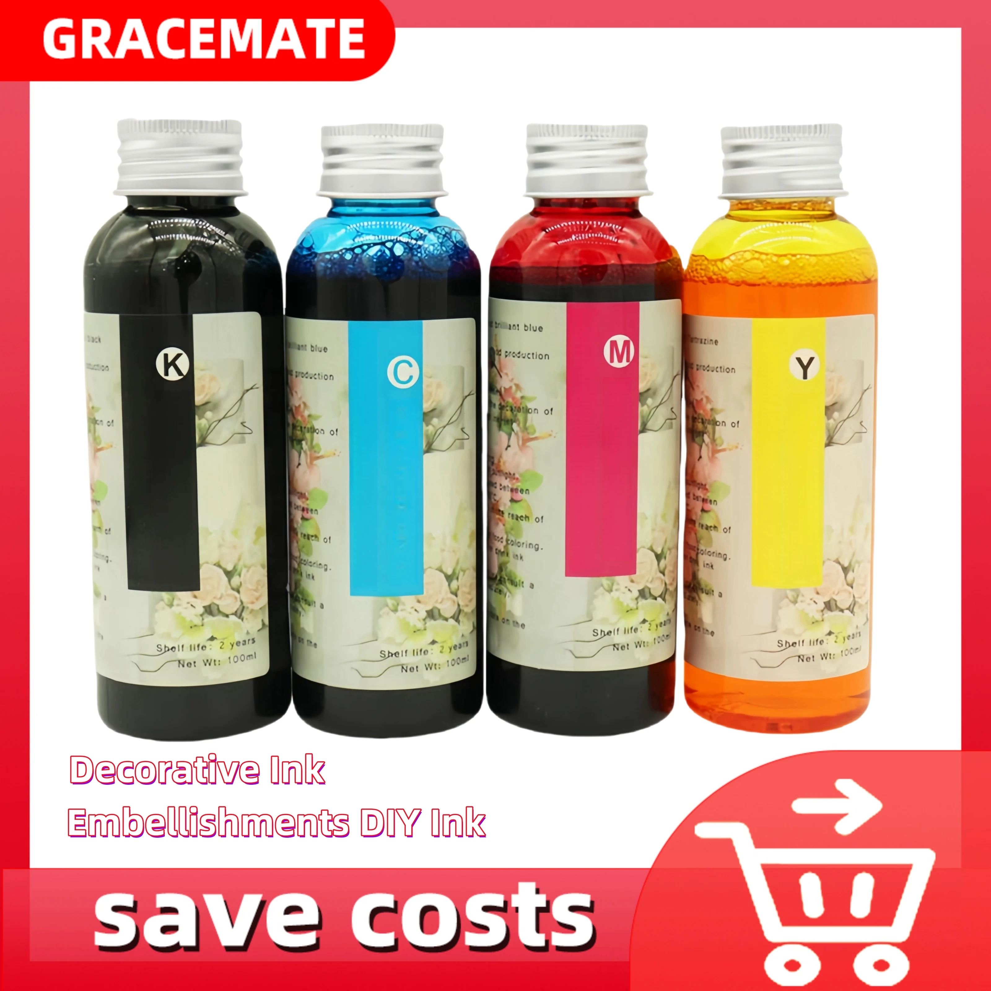 GraceMate T702xl T702 Decorative Embellishments DIY Ink Compatible for Epson Workforce Pro WF-3720 WF-3733 WF-3730 Cartridge Ink