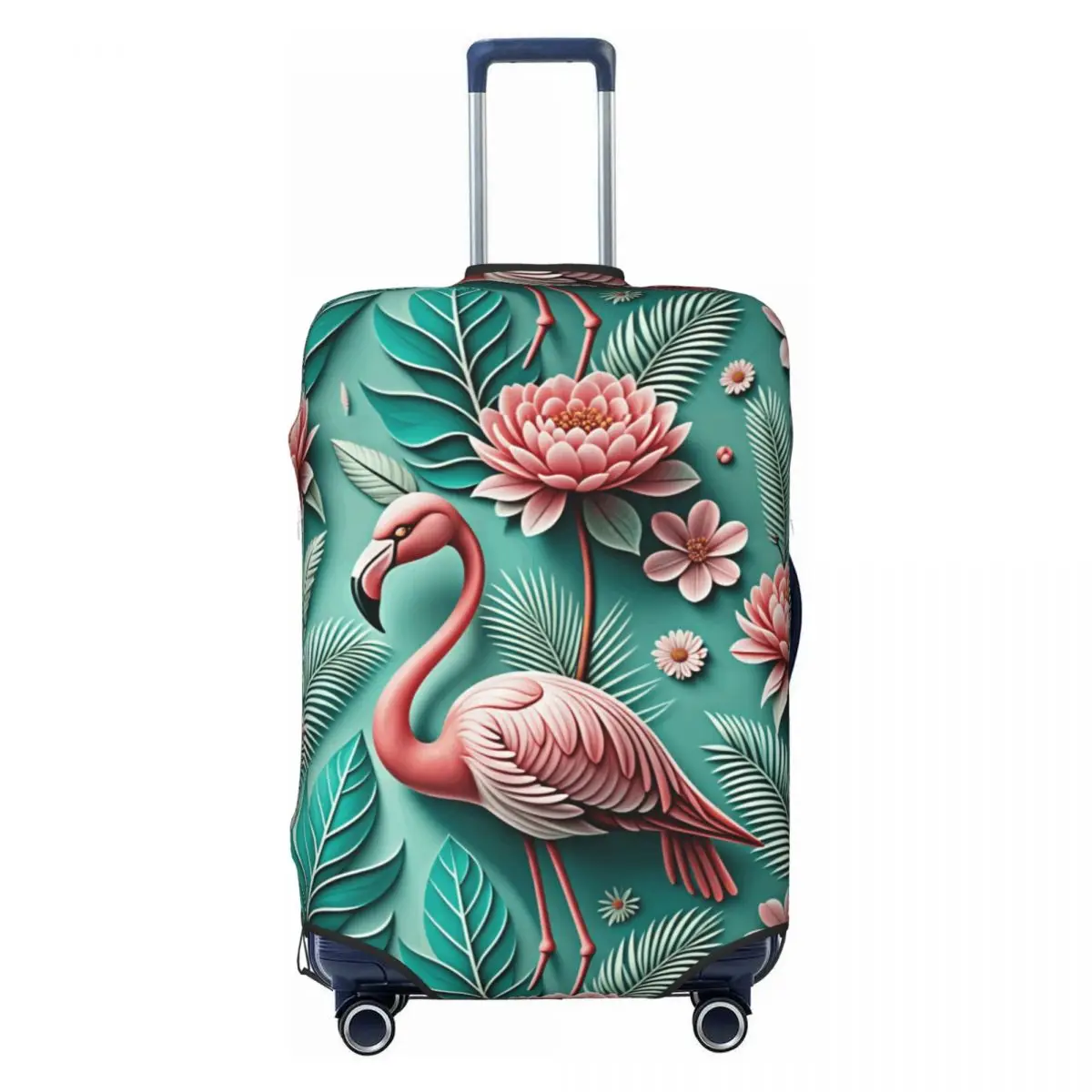 

Custom 3D Paper Cut Flamingo Tropical Floral Seamless Print Luggage Cover Funny Suitcase Protector Covers Suit For 18-32 inch