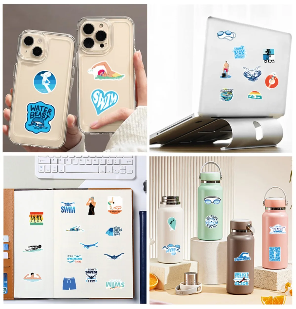 10/25/50 قطعة الكتابة على الجدران السباحة ملصقات الرياضة الكرتون DIY بها بنفسك مقاوم للماء الهاتف المحمول الغيتار حقيبة سيارة سكيت خوذة