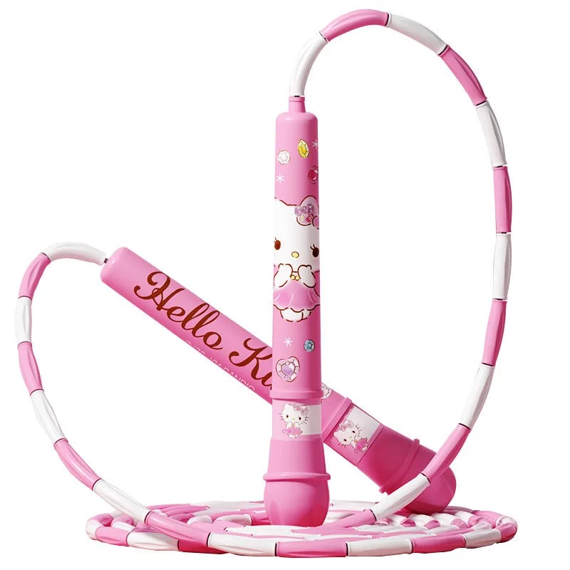 Sanrio Bamboo Jump Rope Hello Kitty Children Fitness Sports Special Rope Daily Training Adjustable Bodybuilding Jump Rope Toy