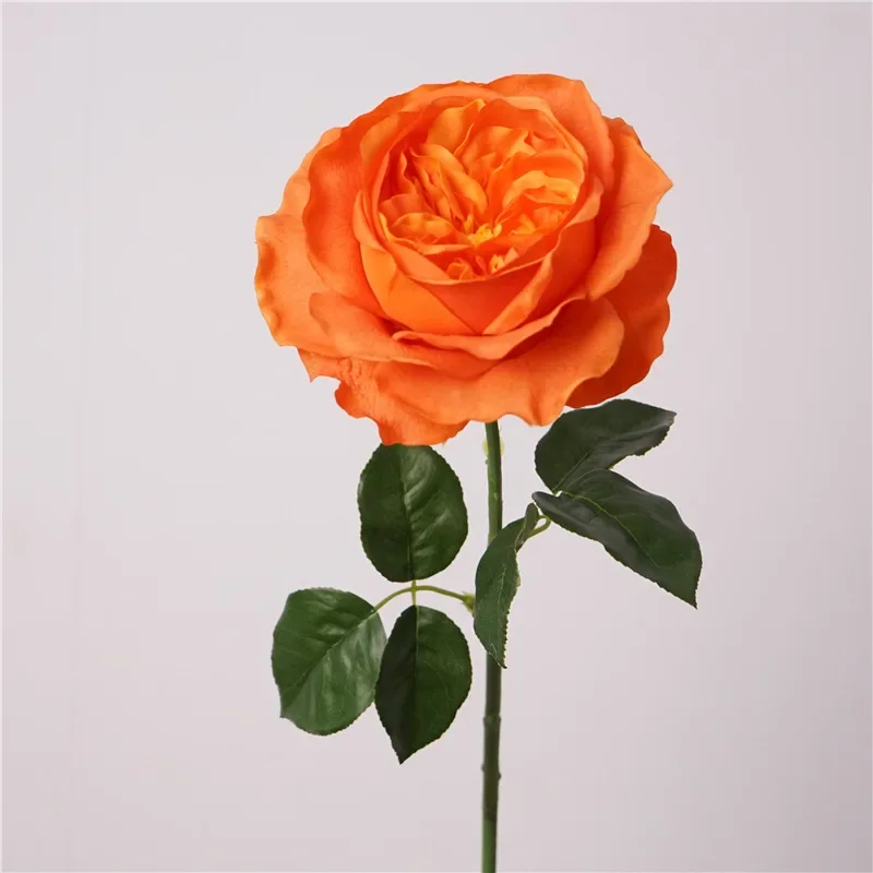 

Artificial Flowers High Quality Real Touch Austin Roses Branches Shopping Mall Decoration Simulation Orange Flower Juliet Rose