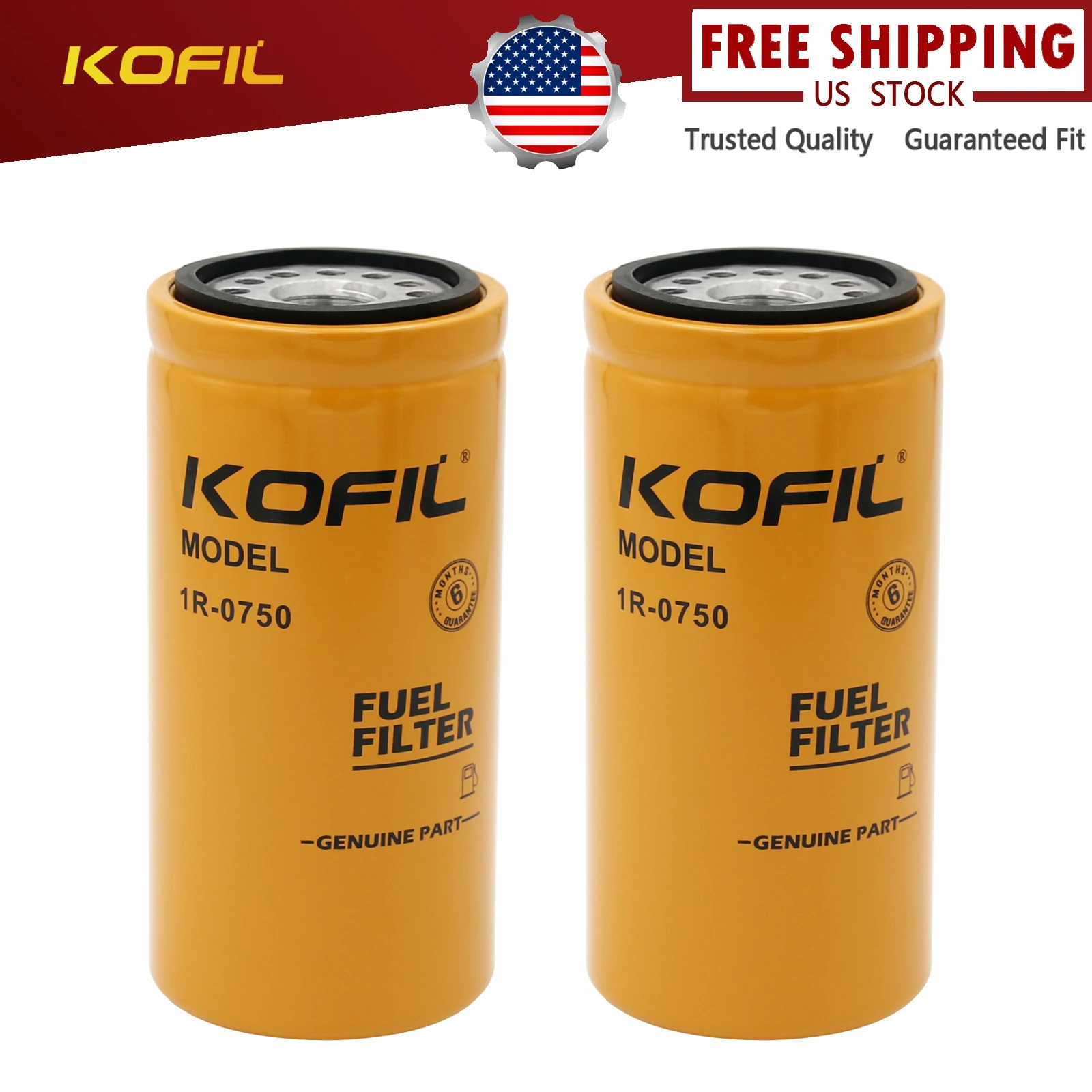 

2PCS 1R-0750 Fuel Filter, for CAT 3304, 3306, 3406, 3114, 3116 Diesel Engine, Replaces P551313, BF7633, FF5320, 33528