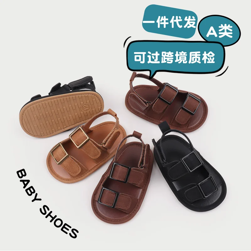 Baby Shoes Summer Sandal Cool Style High Quality PU and TPR Anti-slip Sole Todder Walking Shoe 0-9-18 Month 2024 Fashion BHX3205