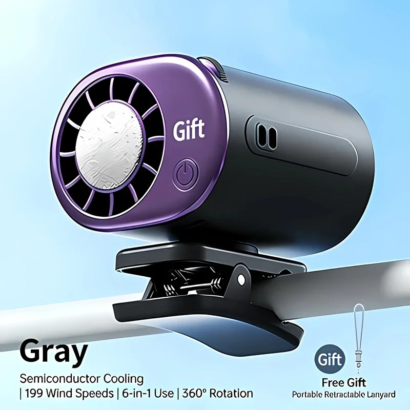 

TEC Thermoelectric Cooling Waist Clip Fan Digital Display Waist Mount Desktop Portable Mini USB Fan Cooler Outdoor Cooling Unit