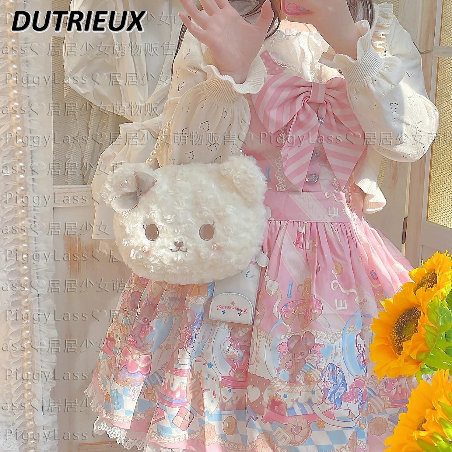 

Fashion Bear JK Bag Female Sweet Japanese Lolita Style Plush Portable Cute Crossbody Bags for Women 2024 New Autumn Winter