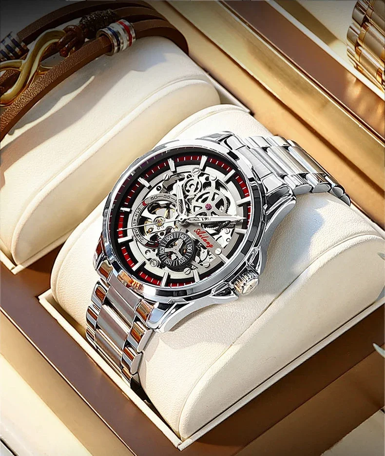 High Quality Hollow-Out AAA Clock Brand New Top Men's Watch Luxury Multi-Function All-Steel Automatic Mechanical Tourbillon