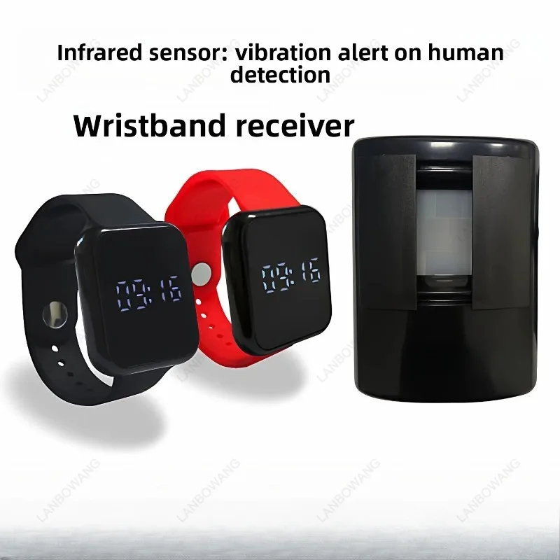 Wristband Infrared Induction Alarm Rechargeable Vibration Reminder For Entry Detection