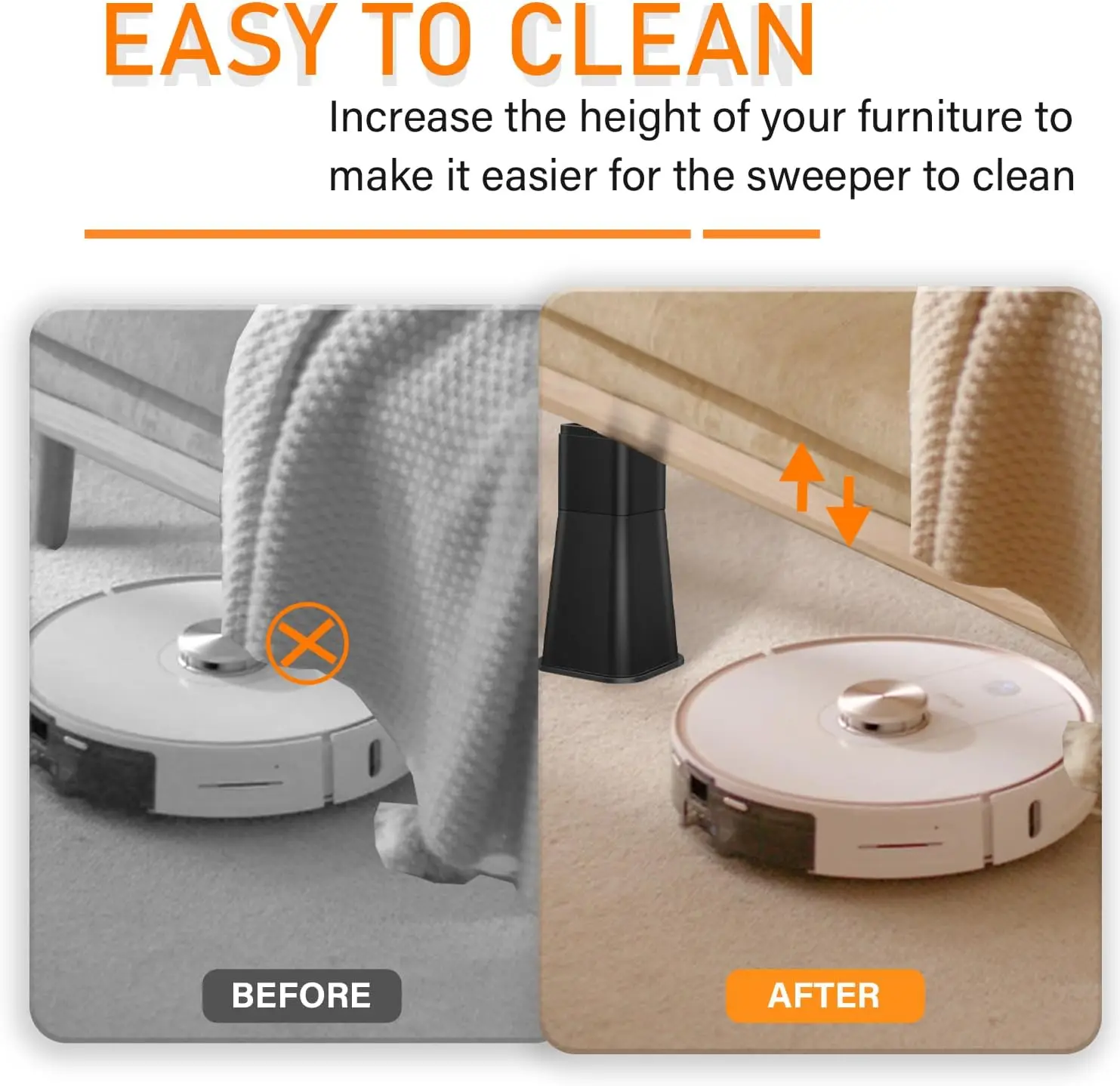 Bed Risers 12 Inch Heavy Duty, Furniture Risers Lifts 12 8 4 for Table, Desk Leg, Sofa, Couch, Adjustable Bed Frame Ri