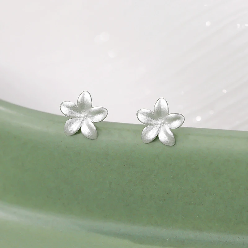 SOFTPIG Real 925 Sterling Silver Flower Stud Earrings for Women Cute Plant Fine Jewelry Ear Hole Care Minimalist Accessories