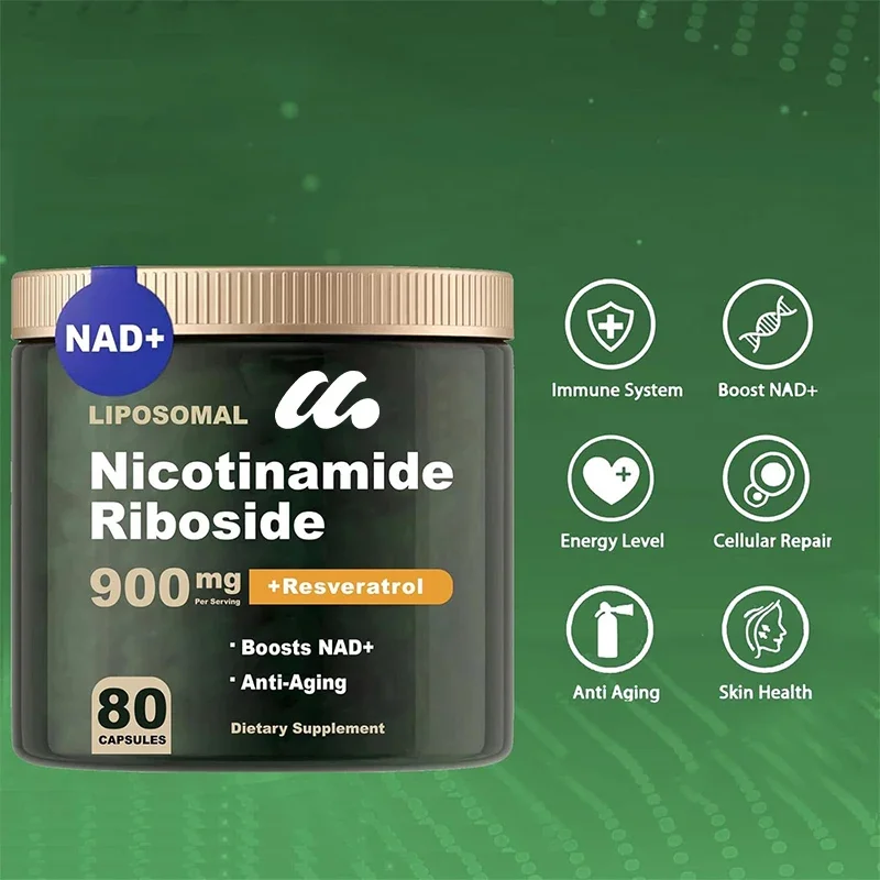 NAD+Supplement - Liposomal Nicotinamide Nucleoside 900mg Resveratrol Quercetin - Used for Anti Aging, Energy, Focus -80 capsules