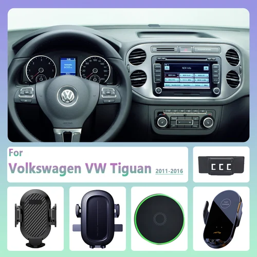Para Volkswagen VW Tiguan 2011 2012 2013 2014-2016 soporte de teléfono para coche soporte magnético de carga inalámbrica para teléfono soporte Magsafe para coche