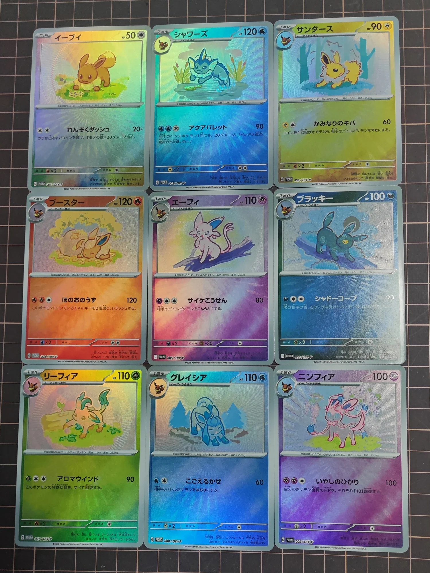 DIY Pokemon Eevee Samodzielny Kontrola Samodzielna Kolekcjonerska Karta Kolekcjonerska Anime Kreskówka Prezent 9 szt./zestaw