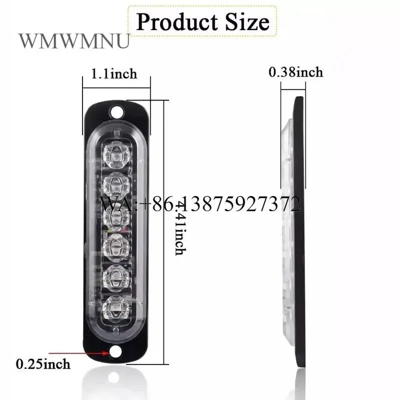 Wmwmnu Factory Direct Sale 12V 18W Red Blue White Amber Warning Lights Emergency Vehicle LED Strobe Lights for Vehicles
