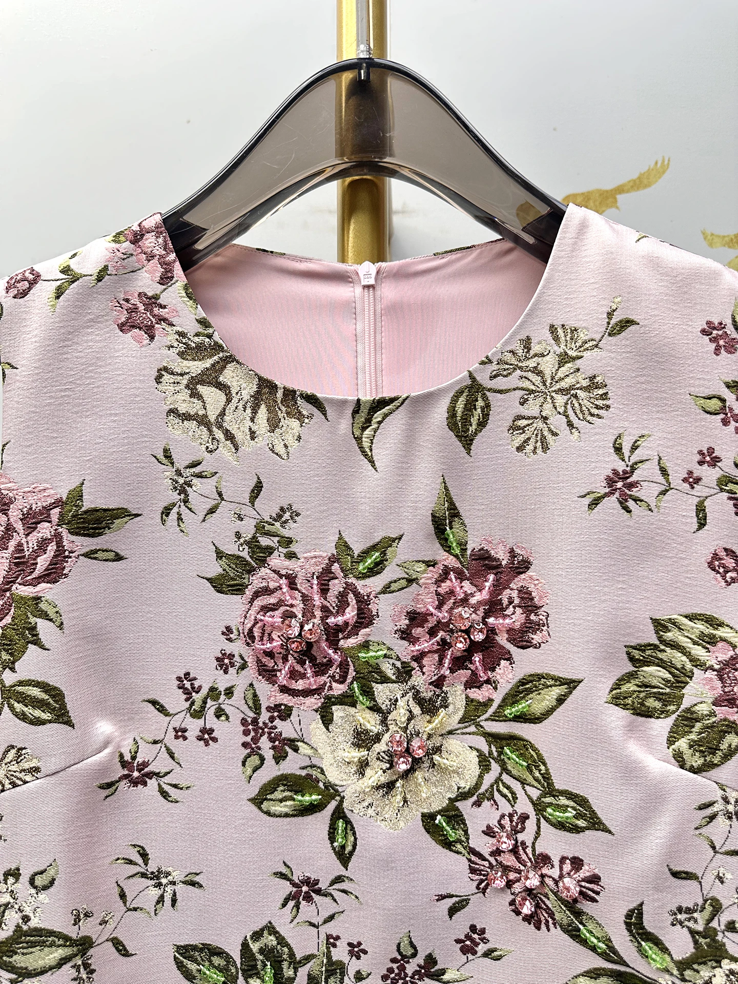 Summer 2027 New Women's Embroidered A-Line Skirt Vest Diamond-Encrusted Floral Pattern Traditional Chinese Style Cotton Polye...