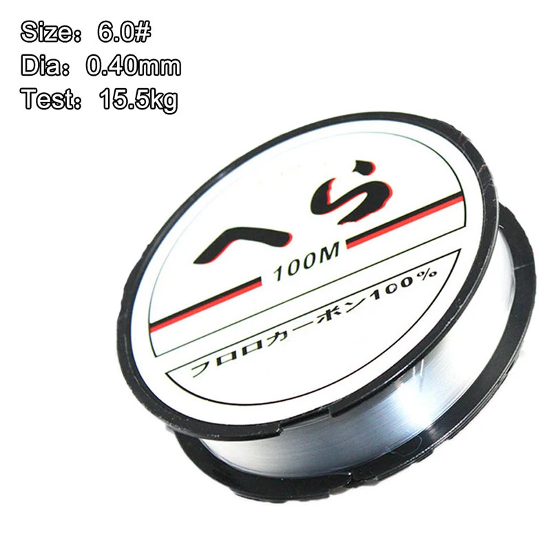 100m Fluorocarbon lenza trasparente 3.5LB-40.5LB linea Leader in fibra di carbonio linea di pesca a mosca filo intrecciato accessori per la pesca