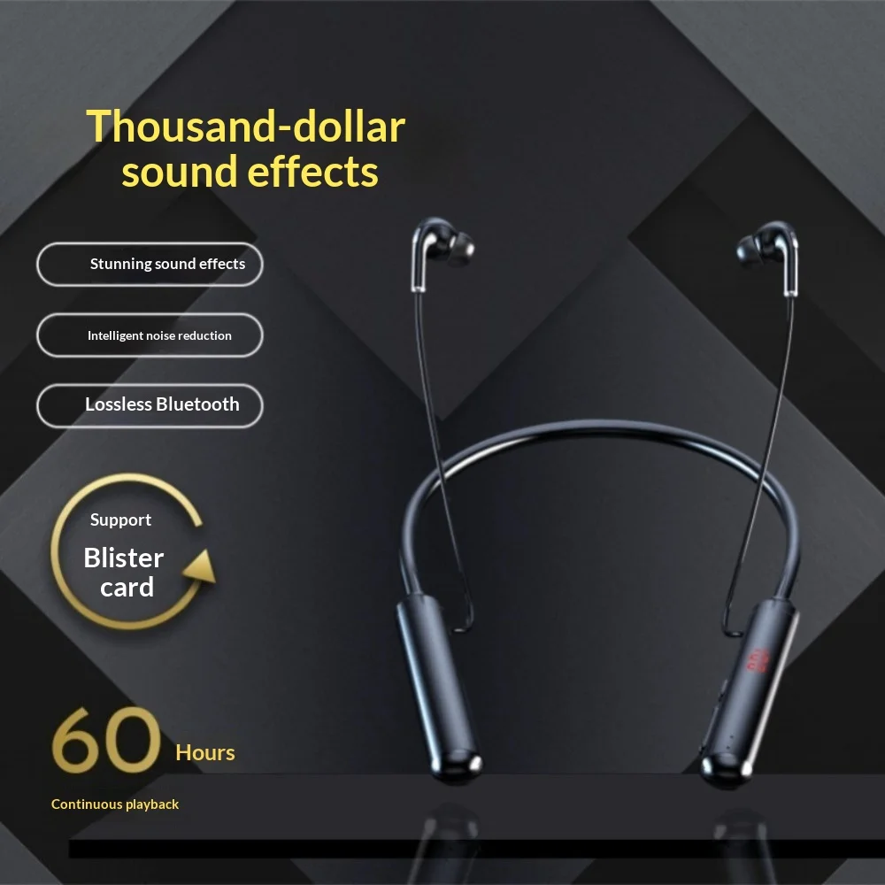 2025 New Model Neck-hung Bluetooth Headphones Noise Cancellation Lossless HIFI Sound Ultra-Long Battery Life Sports Fitness Runn view 2