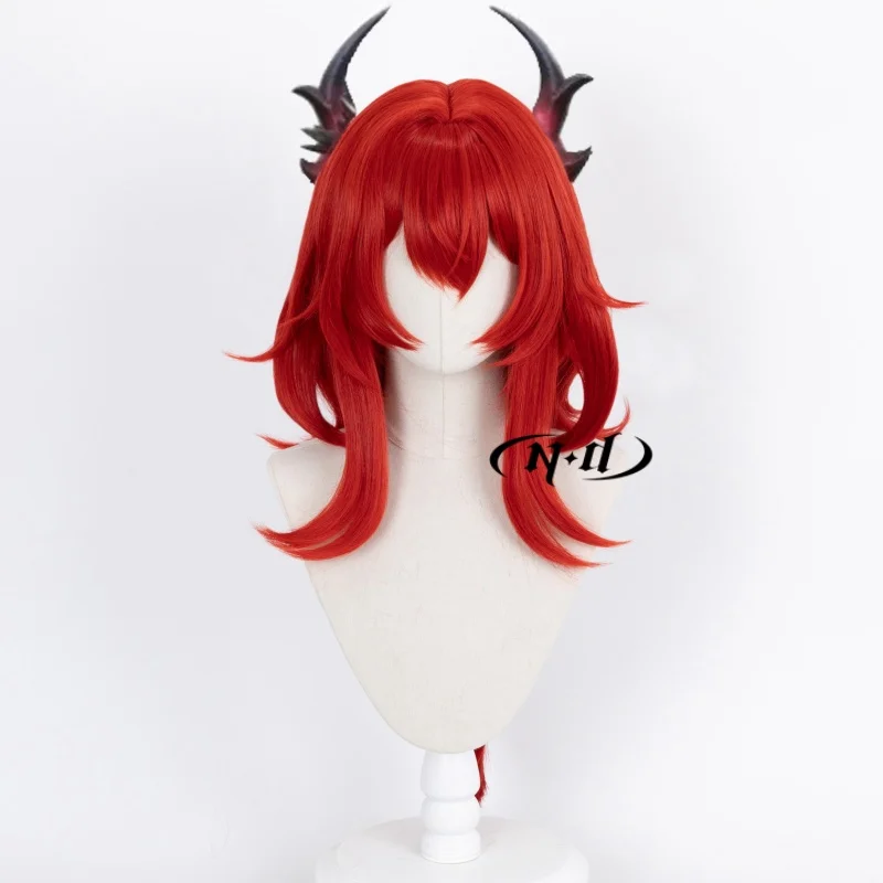 ND Laevatain Cosplay Pruiken Haarstukje Arknights Game Cosplay Haar Pruiken voor Vrouwen Comic Con Coser Kostuum Hittebestendige Synthetische