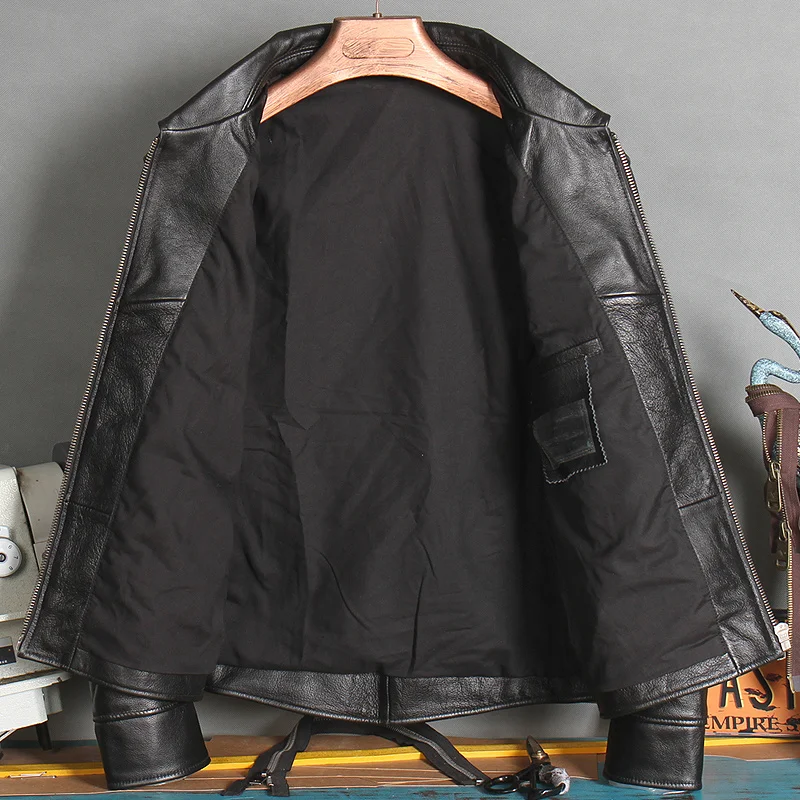 shipping.2023 New arrival Free leather coat,casual Quality genuine leather Jacket,mens black Cowhide clothing.wholesales