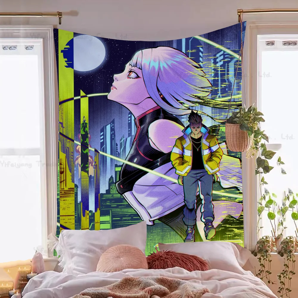 Anime C-Cyberpunk Hippie Wall Hanging Tapestries Bohemian Wall Tapestries Mandala INS Home Decor