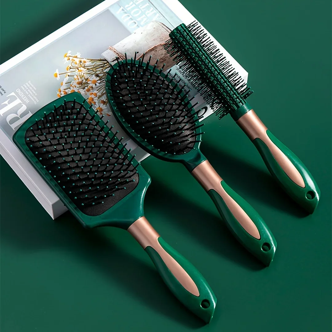 Hair Brush Set, Plastic Bristle Detangling Combs, Finishing Massage Brush Kit for Normal Hair Types, Women's Hair Styling Tools