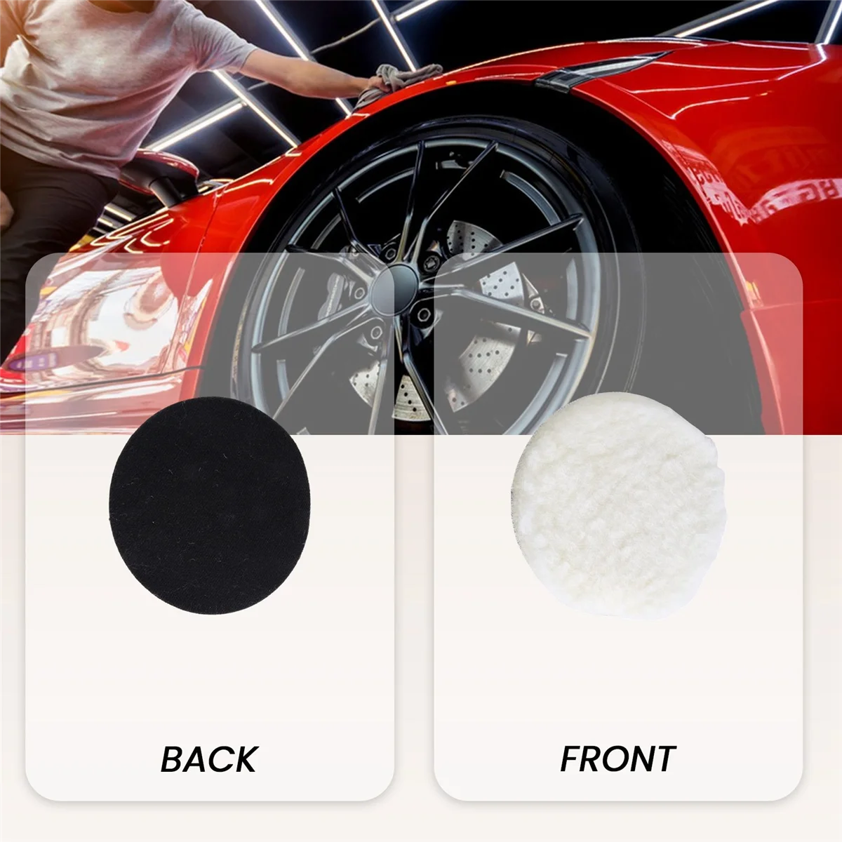 10 Pcs 125 Mm Car Polishing Pad 5 Inch Inch Polish Waxing Pads Wool Polisher Bonnet Car Paint Care Wool Polishing Pad image 3
