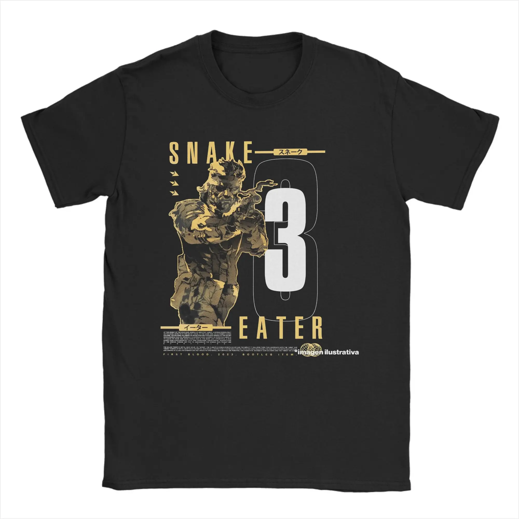

Metal Gear Solid 3 Snake Men's T Shirt Crazy Tee Shirt Short Sleeve Crewneck T-Shirts Pure Cotton Big Size Tops