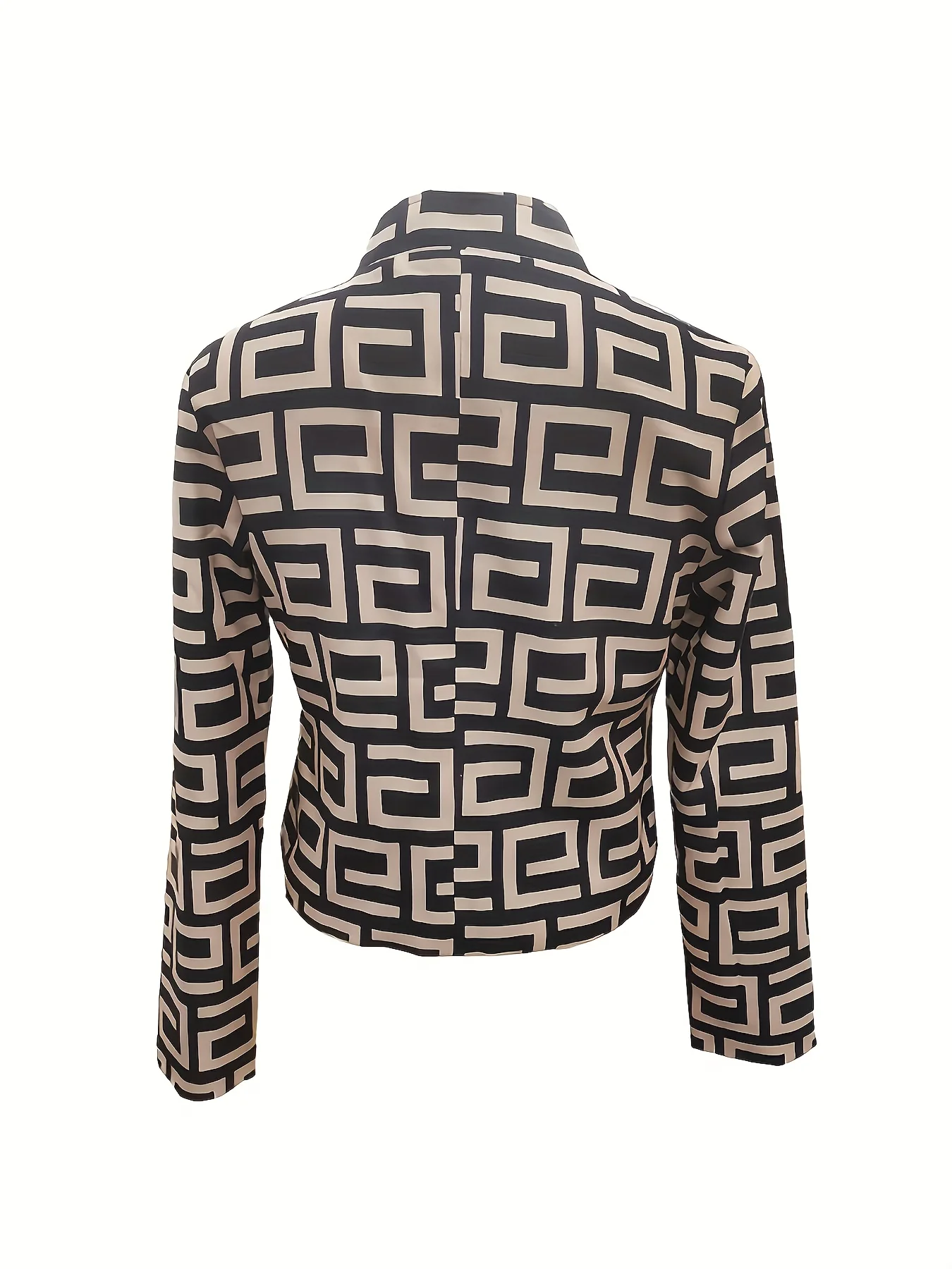 Women's Fashionable and Elegant Open-Front, Buttonless Printed Jacket with a Stylish and Exquisite Design. Women's Outerwear